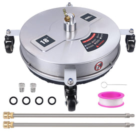 Biswing 18-inch surface cleaner head in stainless steel for fast patio cleaning.
