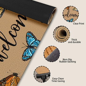 BitKAM easy clean coir look doormat shake sweep or hose down
