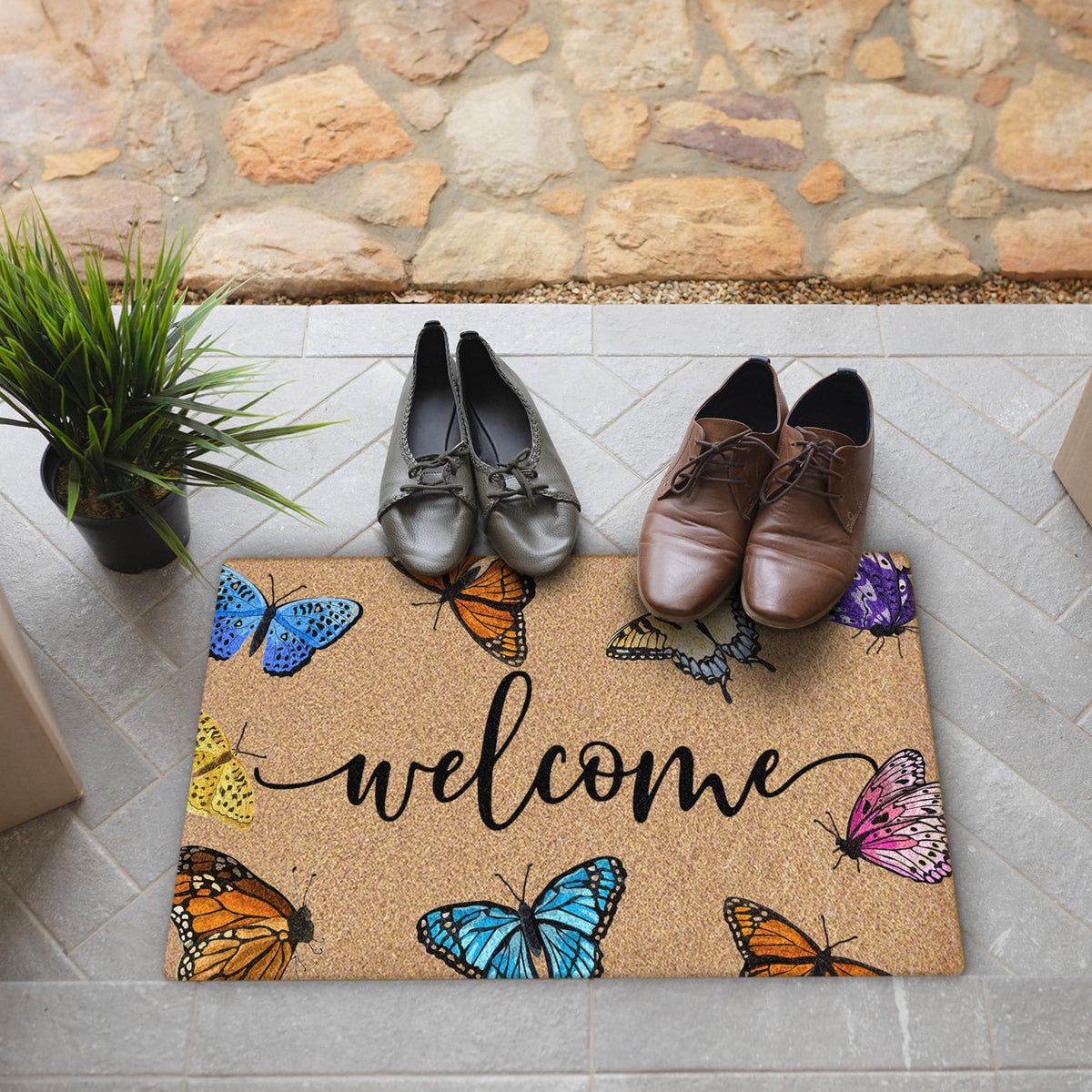 BitKAM weather resistant outdoor doormat keeps colors bright in sun and rain