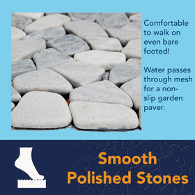 Bits and Pieces barefoot-friendly walking stones offer a smooth, slip-resistant surface.