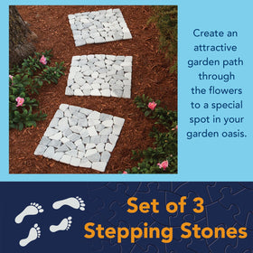 Bits and Pieces marble stepping stones pack 3 create a stylish garden path.