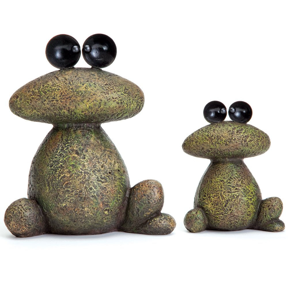 Bits and Pieces outdoor frog decor set is a versatile addition for porches or patios.