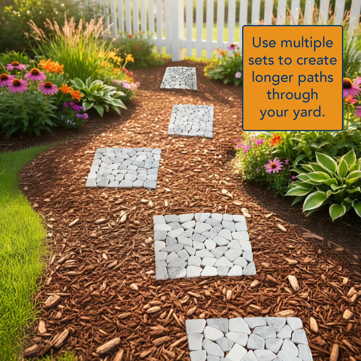 Bits and Pieces seamless landscape integration helps mulch show through for a cohesive look.