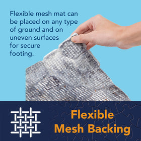 Bits and Pieces slip-resistant mesh-backed stones reduce slipping on wet surfaces.