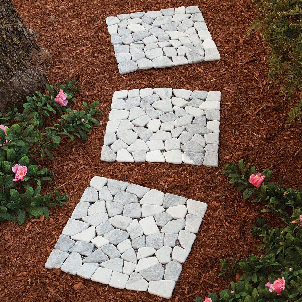 Bits and Pieces stepping stones 12in square provide a natural, stable garden walkway.