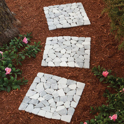 Bits and Pieces stepping stones 12in square provide a natural, stable garden walkway.