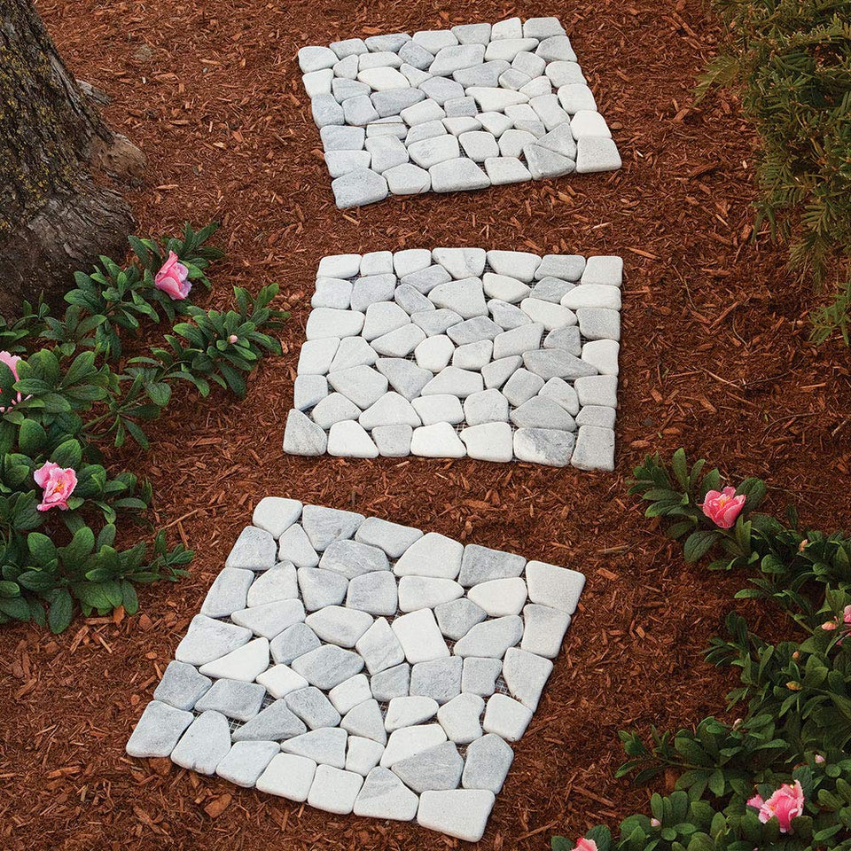 Bits and Pieces stepping stones 12in square provide a natural, stable garden walkway.