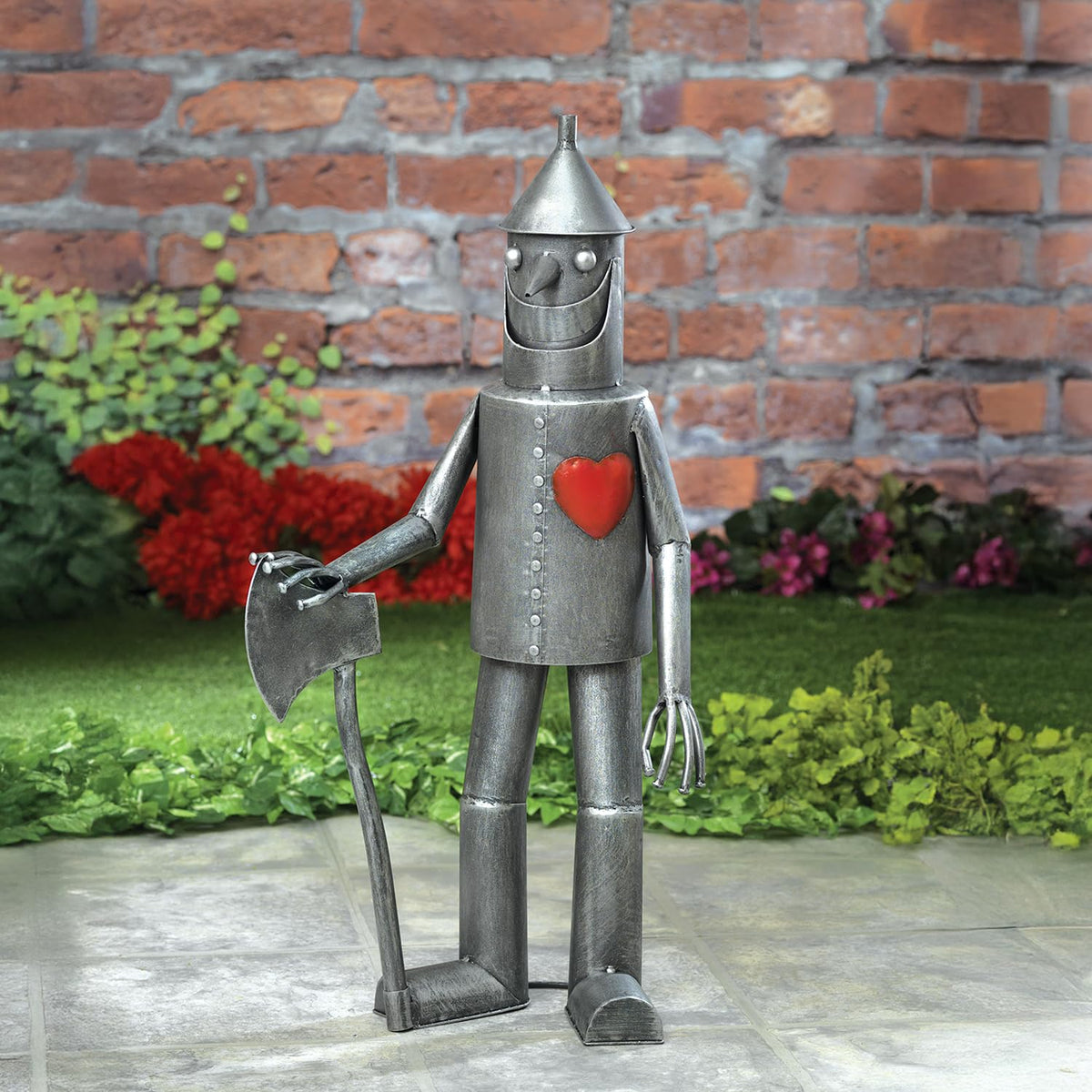 Heart detail on Bits and Pieces Tin Woodsman adds whimsical charm
