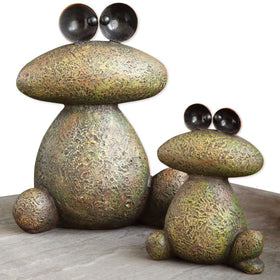 Bits and Pieces two frogs garden sculptures waterproof design enhances outdoor spaces.
