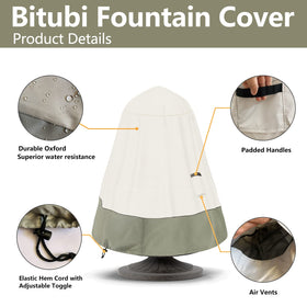 Bitubi fountain cover waterproof backing keeps rain and debris out
