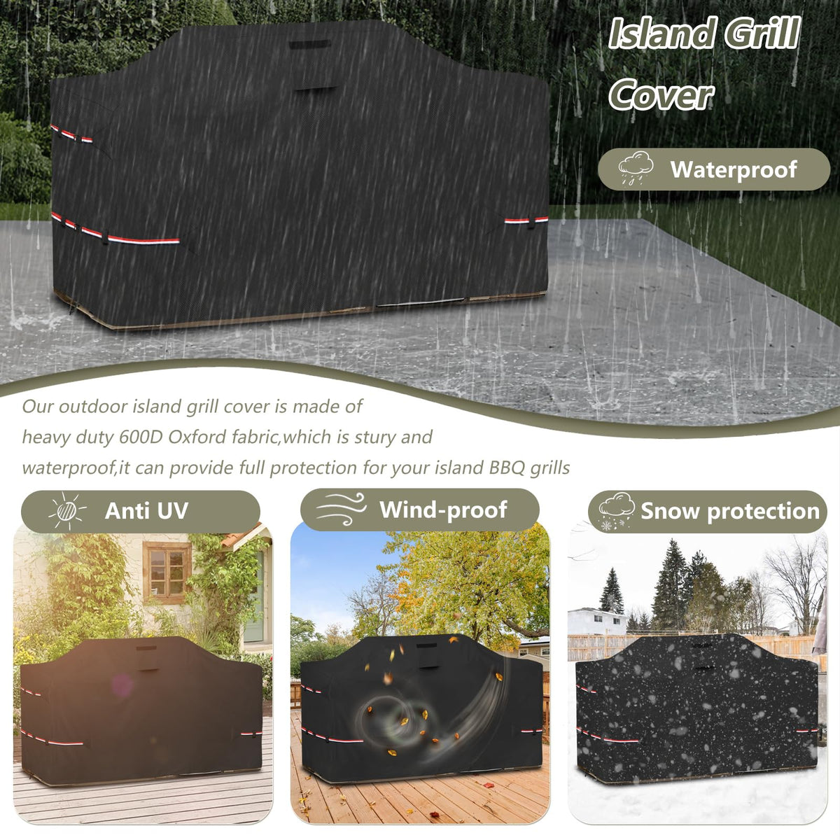 Bitubi grill cover air vents closeup reduces condensation.