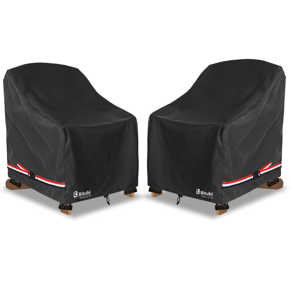 Bitubi waterproof Adirondack chair cover protects up to 32W x 35D x 36H from rain