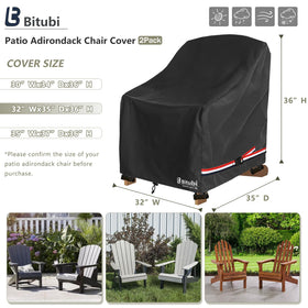Bitubi wind-resistant cover with vents for outdoor chairs