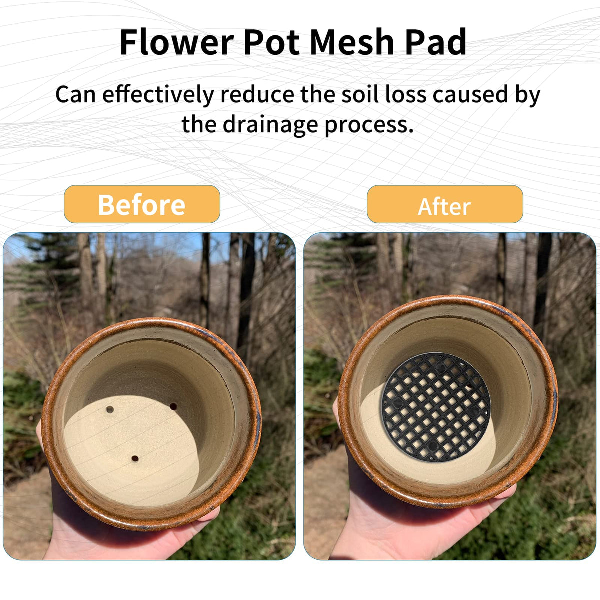 Bivethoi bonsai drainage mesh pad supports roots and promotes airflow.