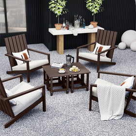BIVODA pairing with Adirondack chairs; versatile end table for porch or deck.