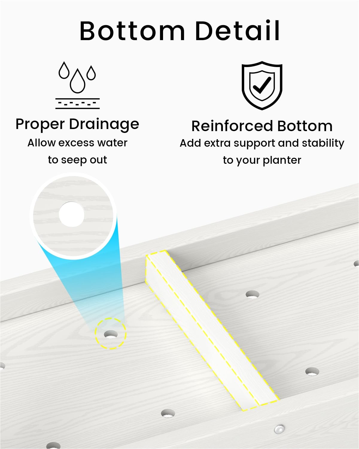 BIVODA easy-assembly raised bed showing pre-inserted nuts and stainless screws