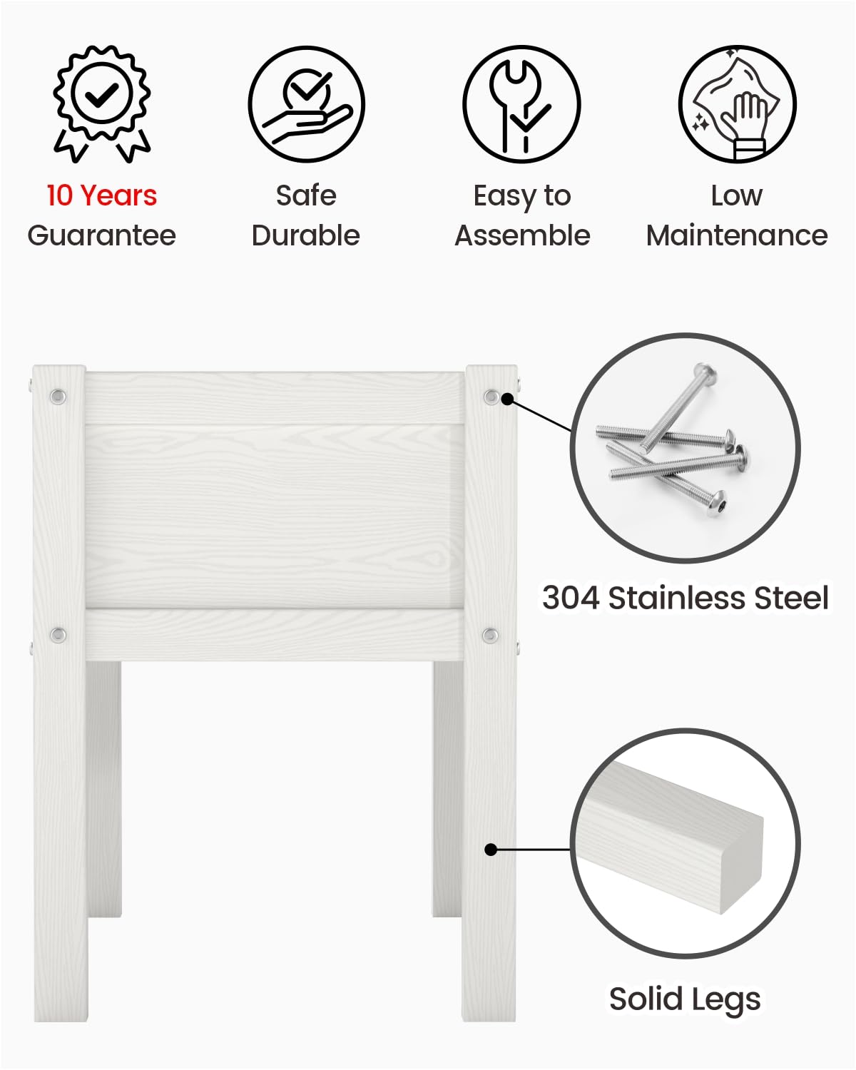 BIVODA outdoor all-weather planter bed with white finish
