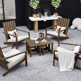 BIVODA table on a patio holding drinks and snacks during outdoor lounging.