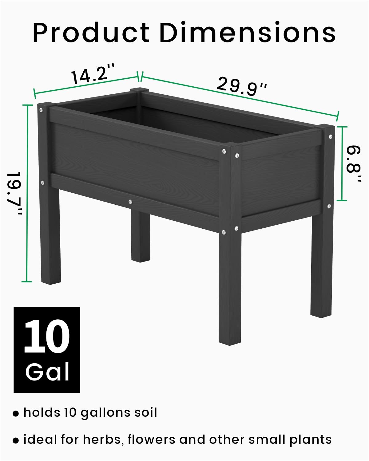 BIVODA raised bed assembly with preinserted nuts for quick setup.