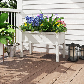 BIVODA reinforced bottom and drainage holes in white HDPE planter