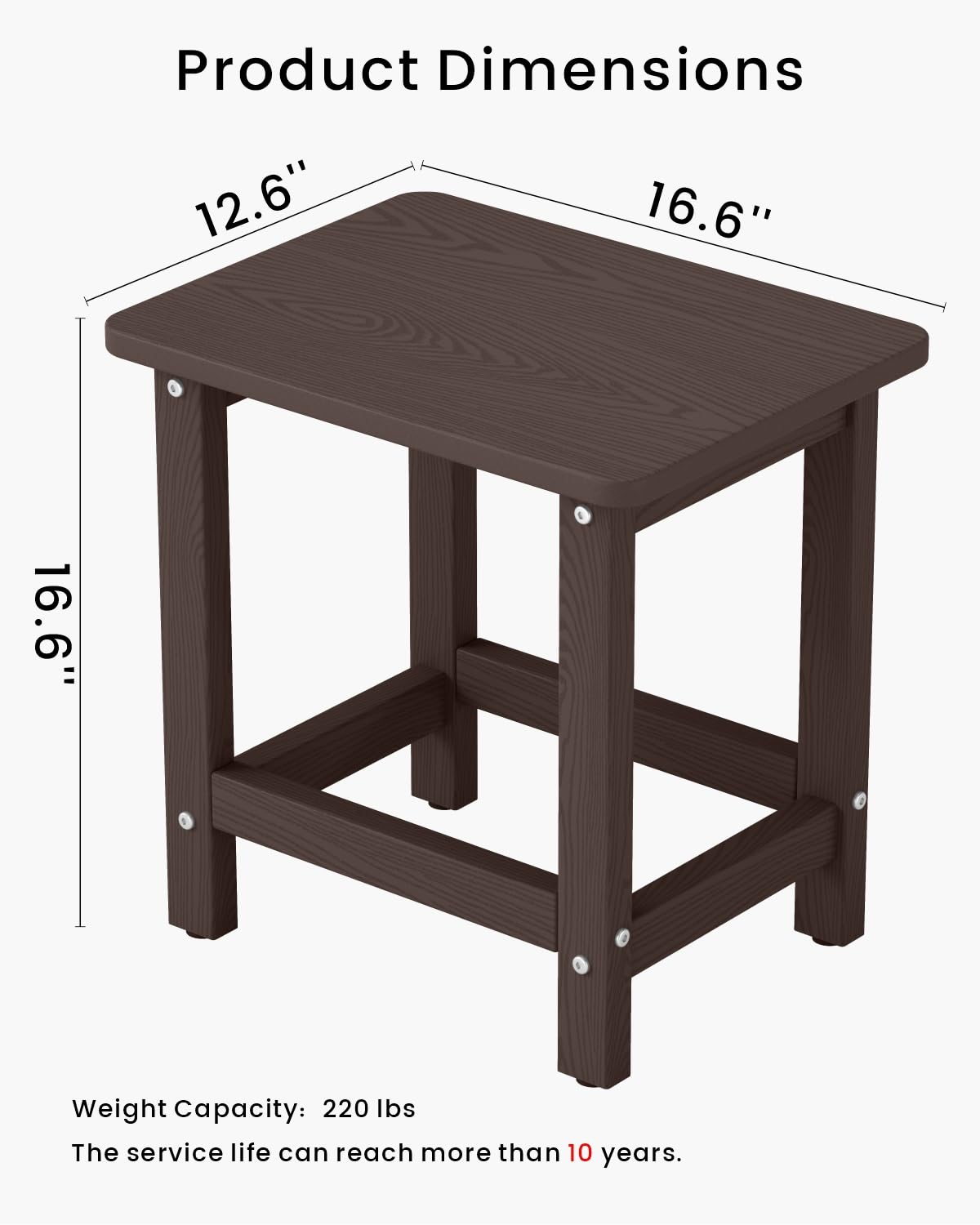 BIVODA table top in HDPE showing single-piece construction for stability