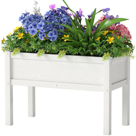 BIVODA small HDPE raised garden bed with legs in white for easy elevated planting