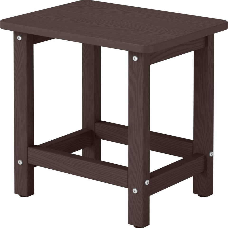 BIVODA weatherproof outdoor side table beside chair with textured HDPE finish for outdoor use