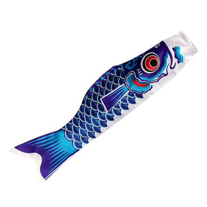 Biweutydys 39-Inch koi windsock in blue for bright outdoor window display