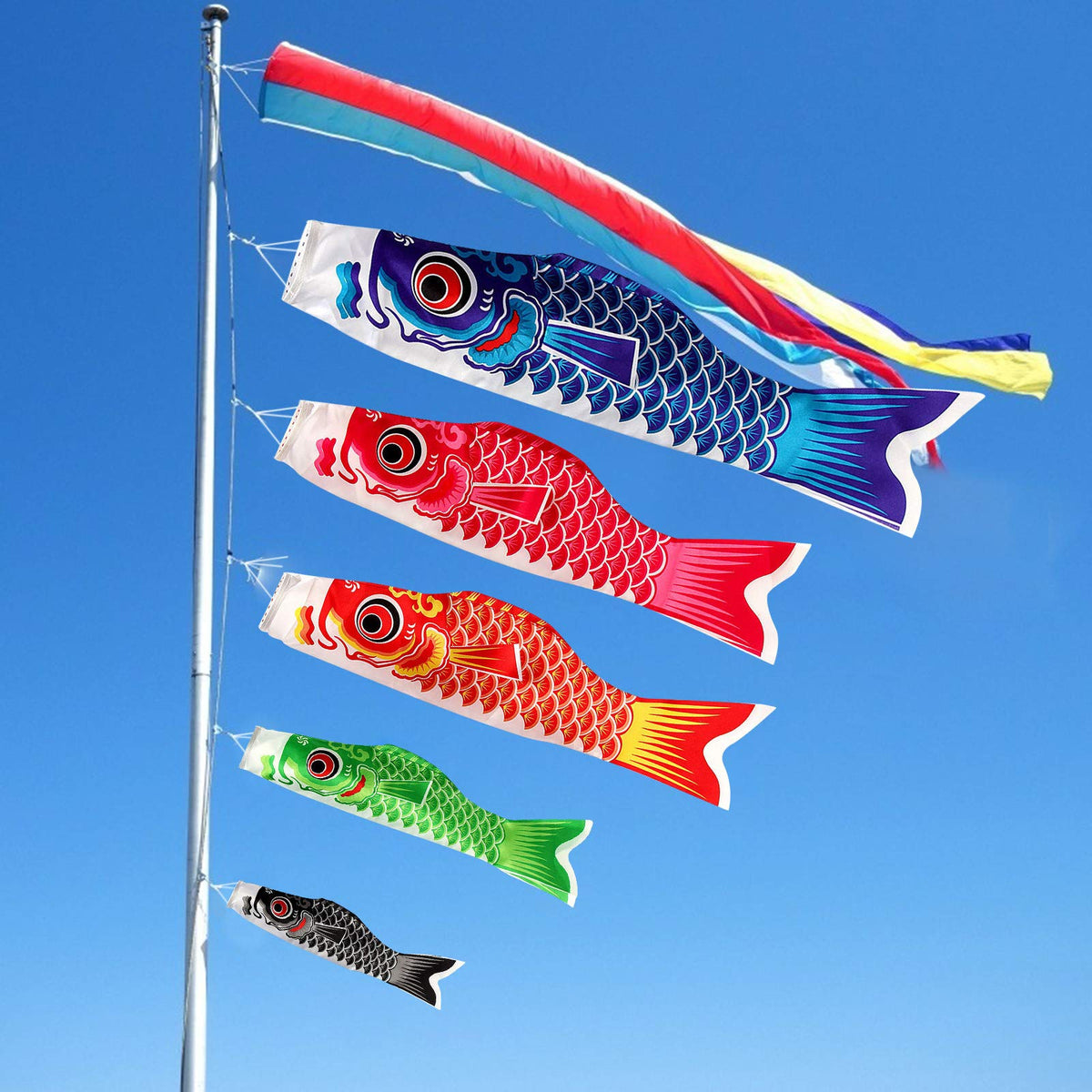 Biweutydys blue koinobori banner flag for outdoor display
