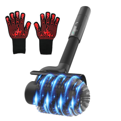 BIZEG electric grill brush bristle-free head enables safe cleanup.