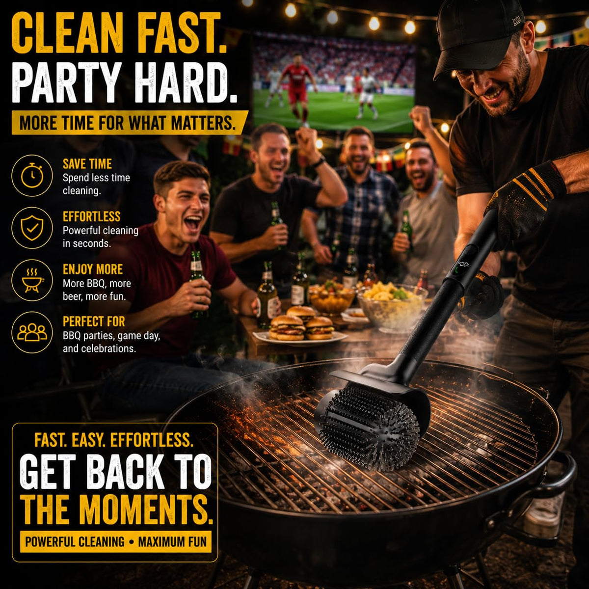 BIZEG gift-ready grill brush for World Cup gatherings.