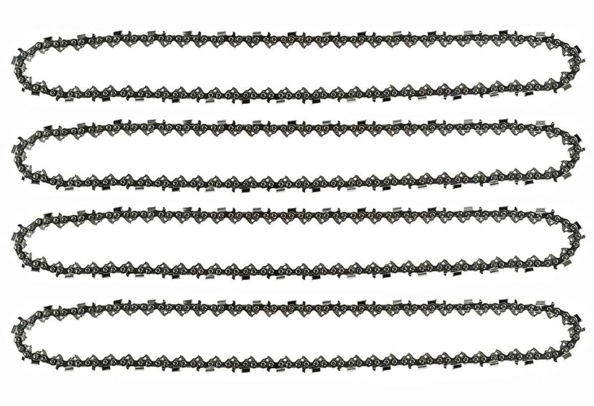 Bizhala 4Pack 10 Inch chainsaw chain laid out for easy replacement and value