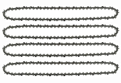 Bizhala 4Pack 10 Inch chainsaw chain laid out for easy replacement and value