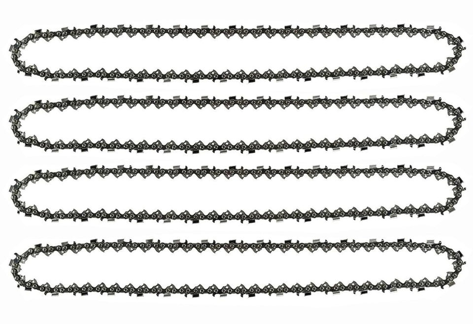 Bizhala 4Pack 10 Inch chainsaw chain laid out for easy replacement and value