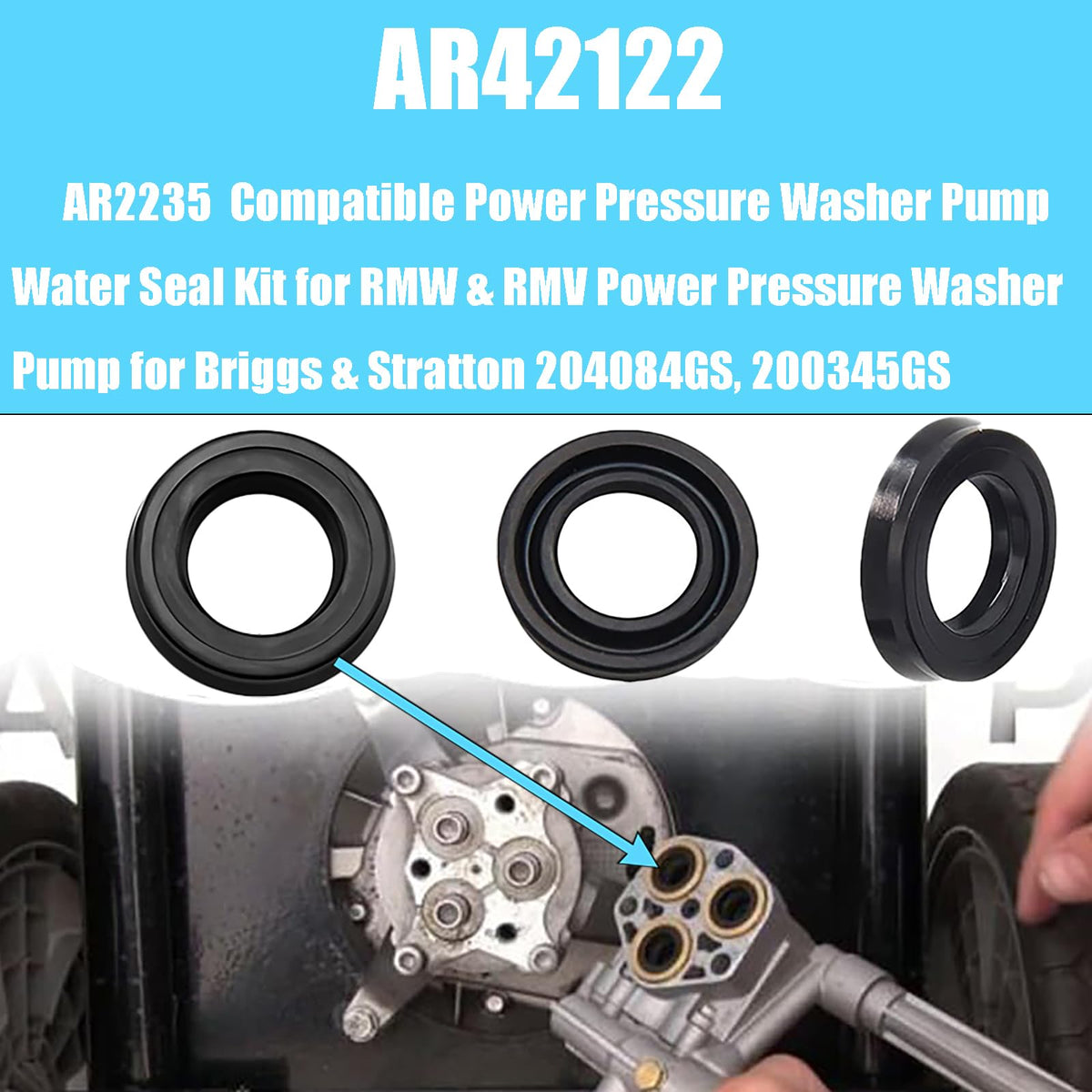 Bizhala AR42122 seal kit inner diameter detail for correct sizing.