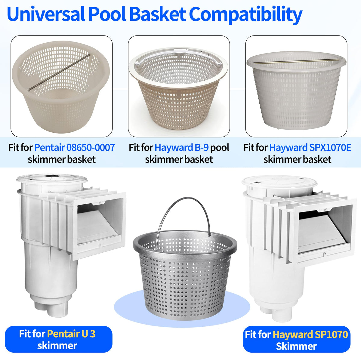 BJFGF weighted skimmer basket designed to stay seated during use.