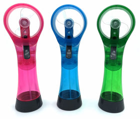 BJPEY Water Misting Fan with ergonomic green handle for outdoor use.