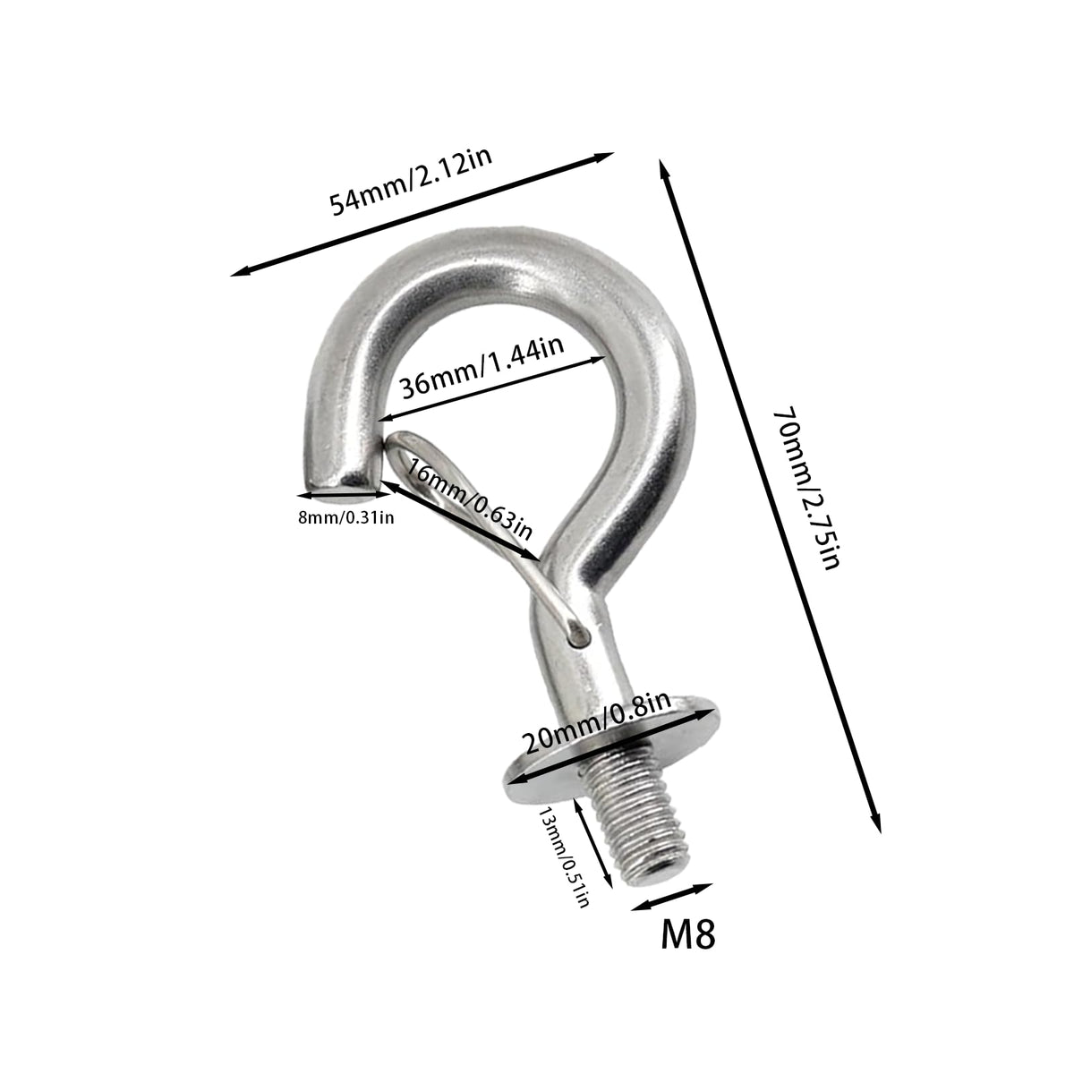 bjsdkff bolt hanging item screw hook with movable buckle for secure loads