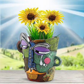 BJVF indoor-outdoor planter doubles as quirky art decor centerpiece.