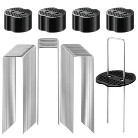 BKIELLT 6-inch U-shaped garden stake for secure soil anchoring.
