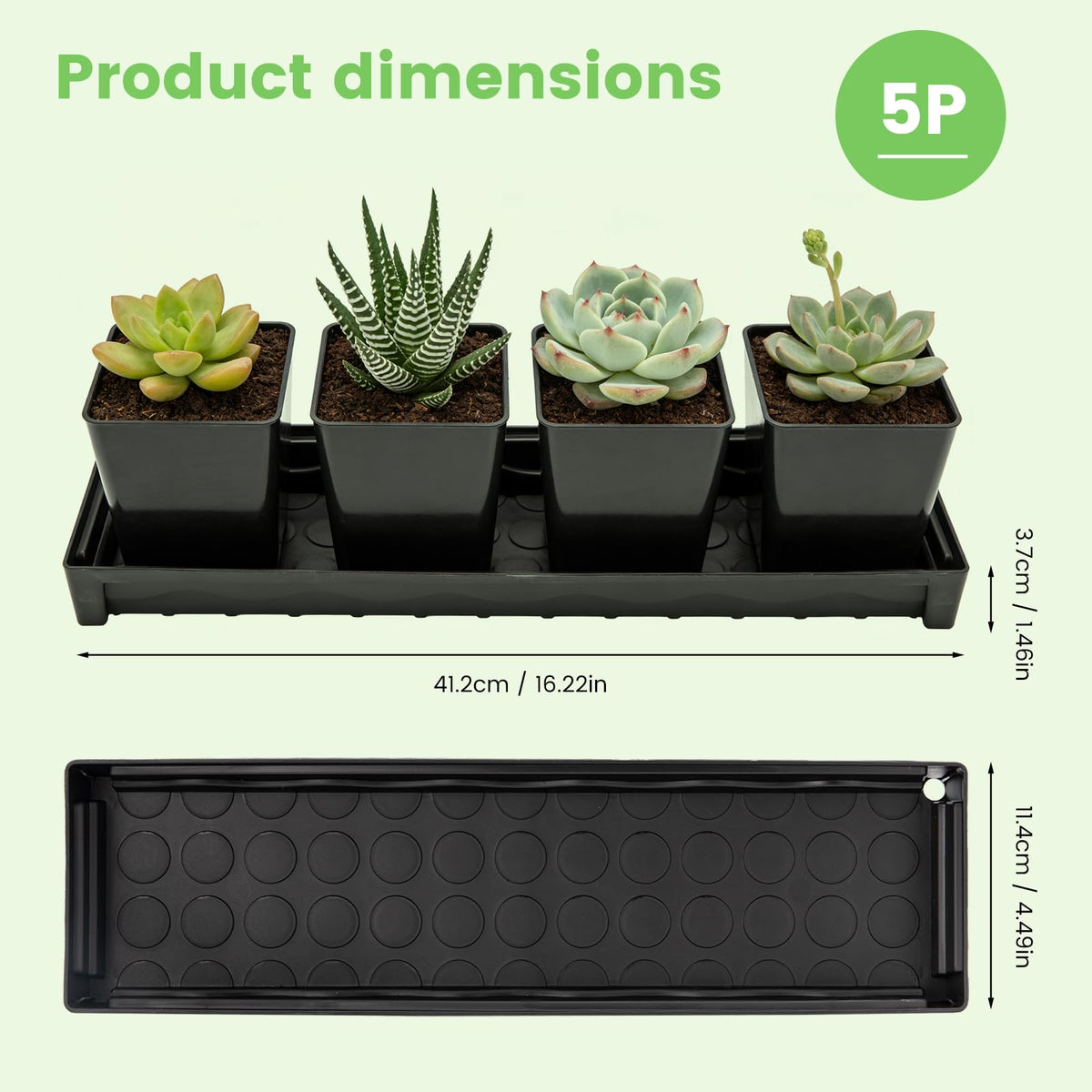BKIELLT saucer with removable drainage plug enables easy drainage control for each pot.