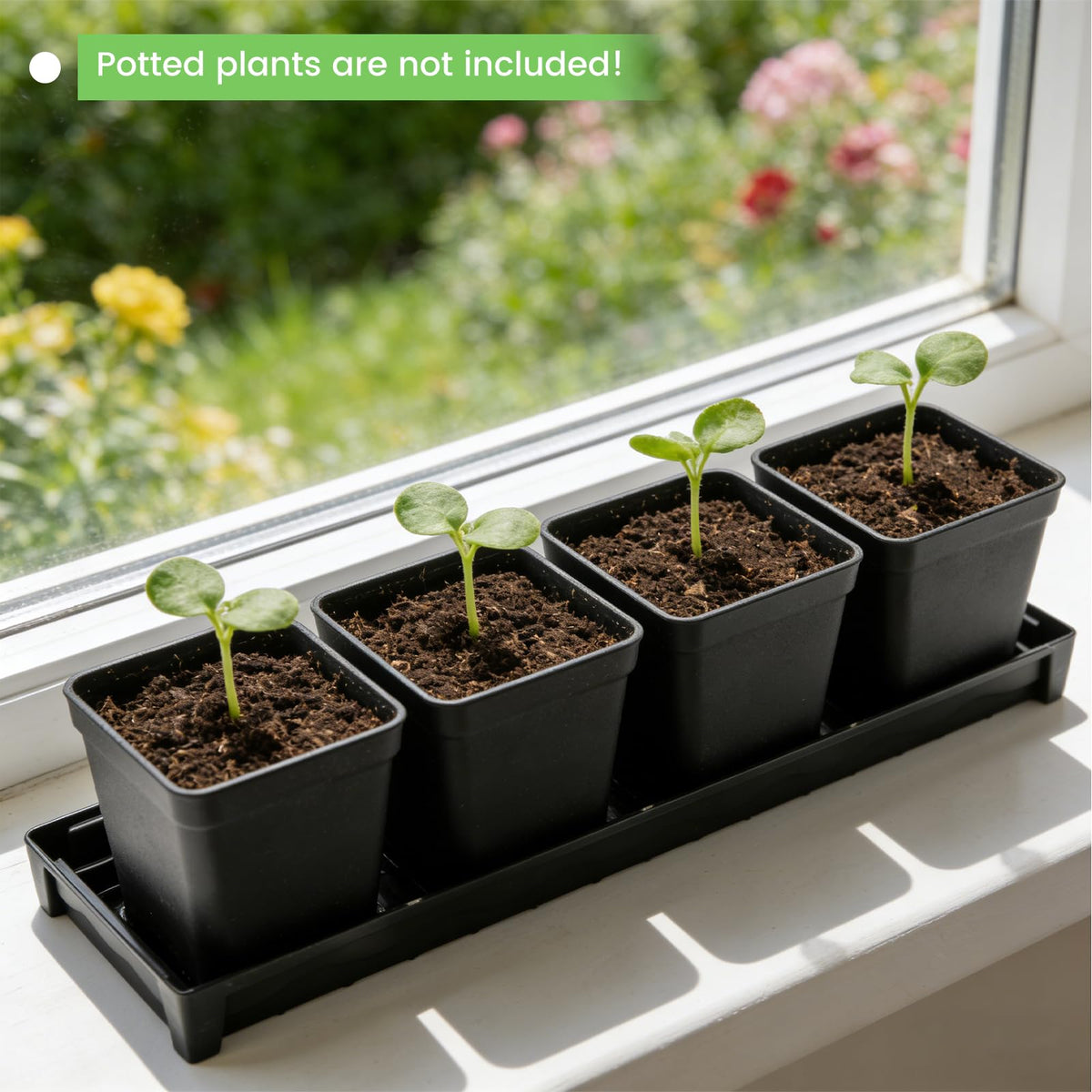BKIELLT space-saving indoor gardening saucer fits windowsills, desks, and balconies.