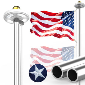 Bknius 12-gauge flag pole assembly shown for durable outdoor display