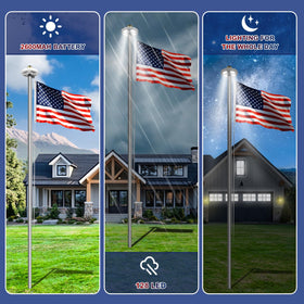Bknius flag pole pulley rope system enabling smooth flag raising