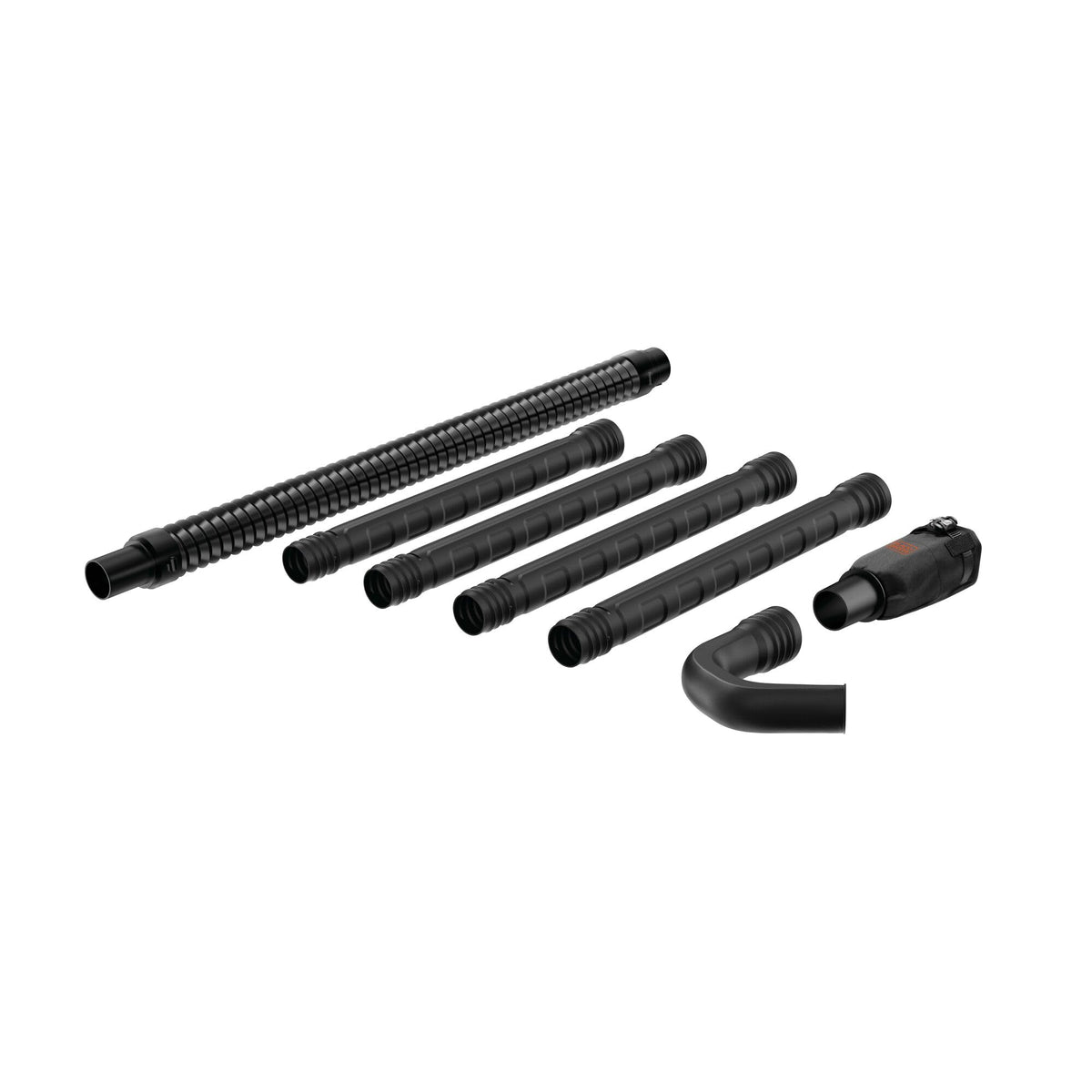 Gutter debris removal scene with BLACK+DECKER attachment in use