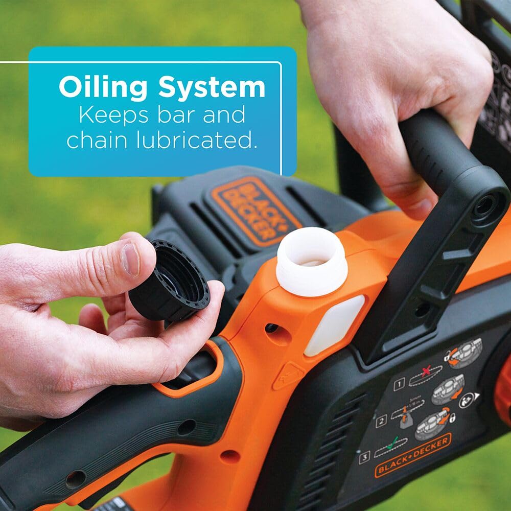 BLACK+DECKER 40V MAX 12-inch bar and chain deliver smooth lumber prep.
