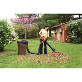BLACK+DECKER BV-006 includes 8 ft hose and trash can cover for quick setup.