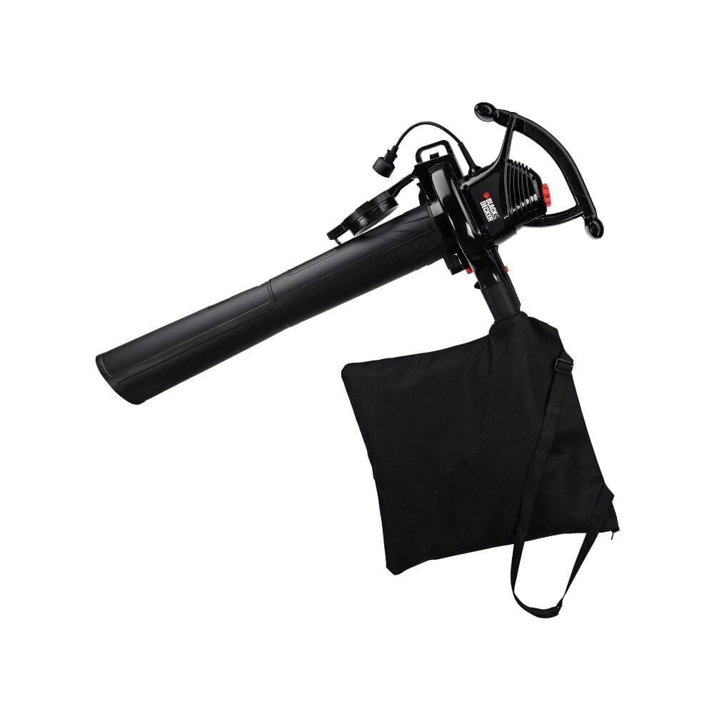 BLACK+DECKER BV3100 vacuum with bag ready to mulch leaves