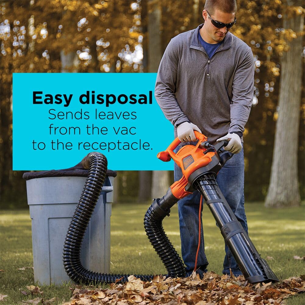 Black+Decker 8-foot connecting hose extends coverage for tidy cleanup.