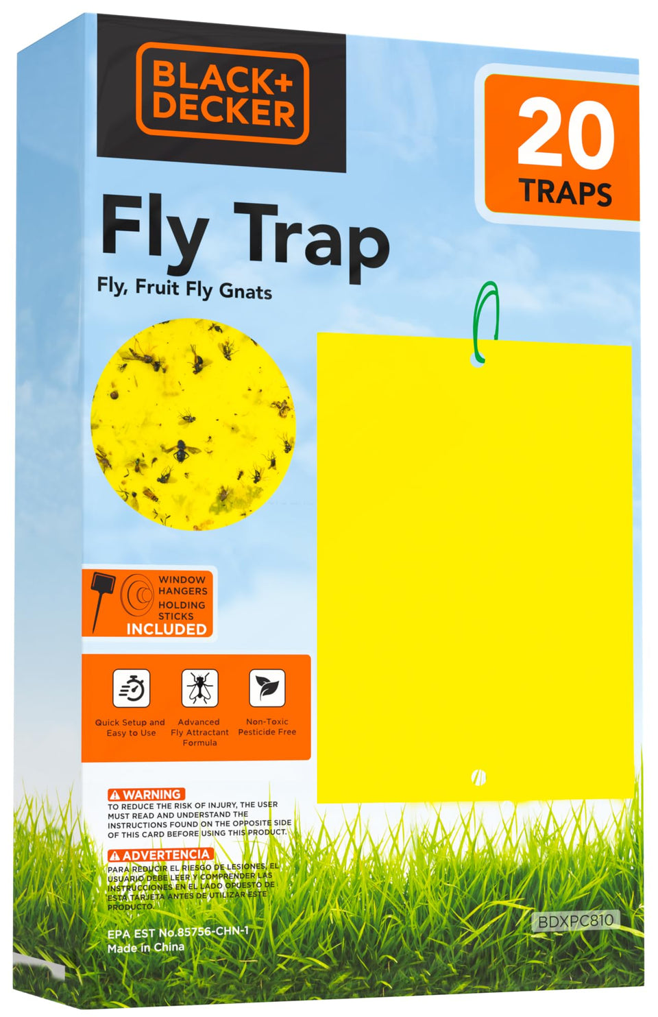 Black+Decker fruit fly trap two-sided sticky in action catching kitchen pests